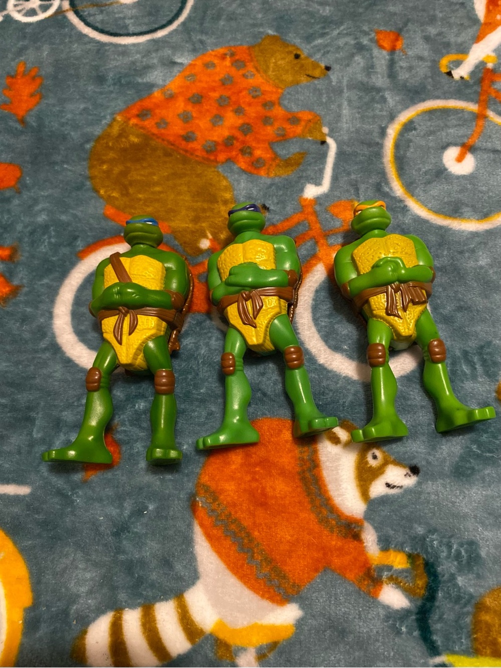 Teenage Mutant Ninja Turtles Vtg McDonalds Action Figures Lot of Three TMNT Toys